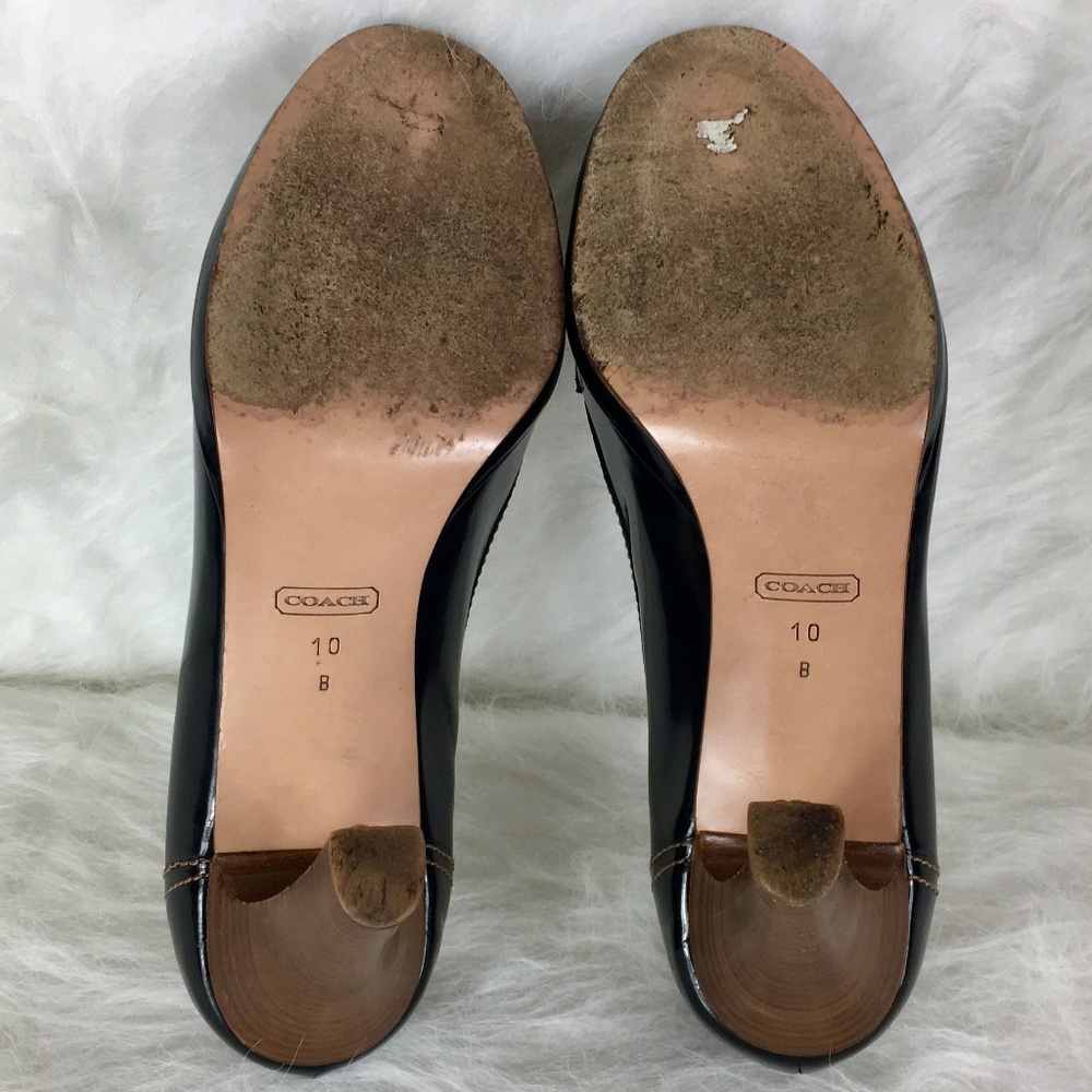 Coach Black Leather Turnlock Loafer Pumps - Picture 7 of 8